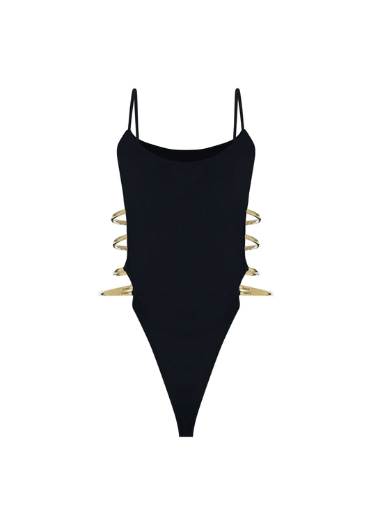 Side Curved Metal Bodysuit
