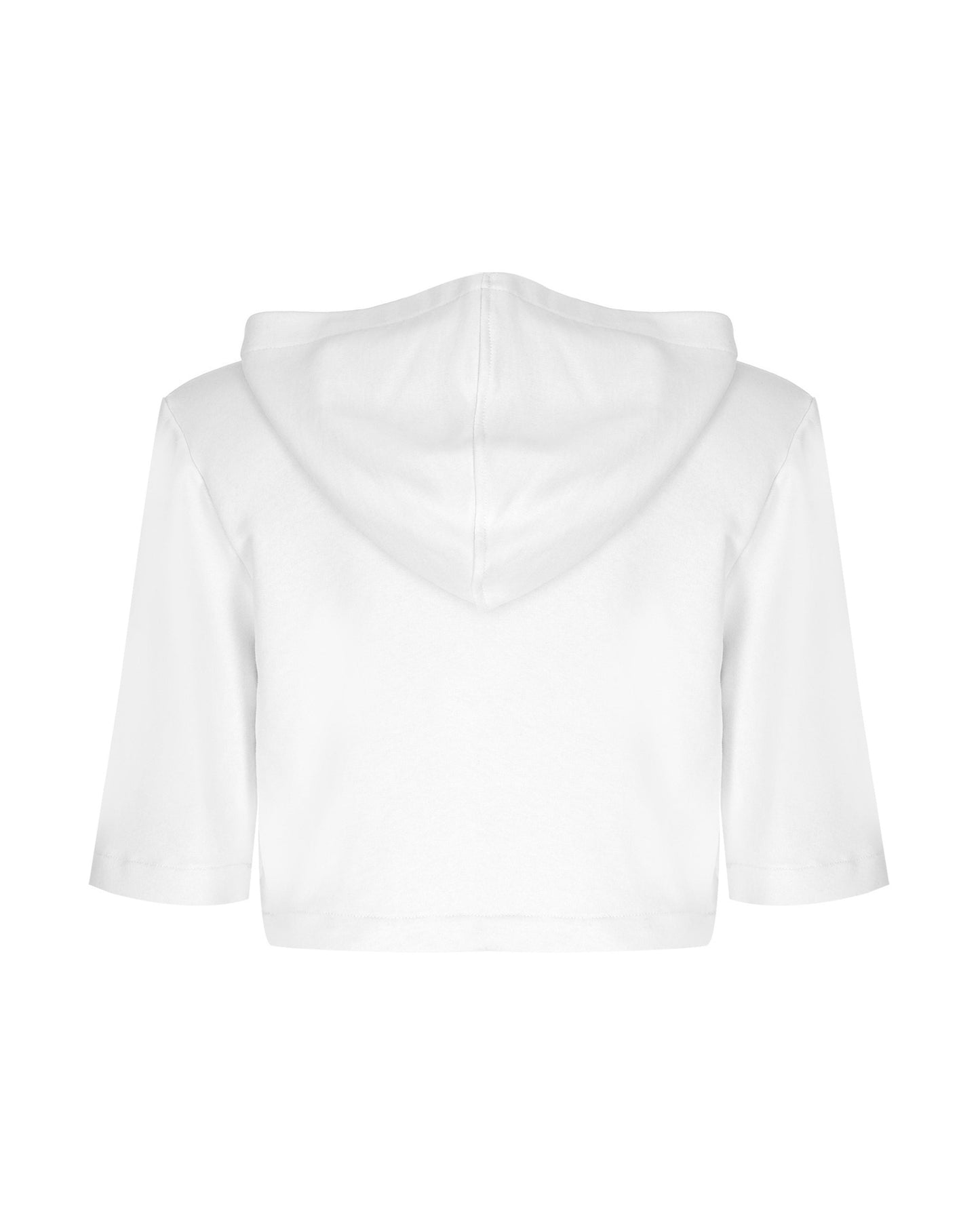 Power shoulder Crop Hooded Sweater