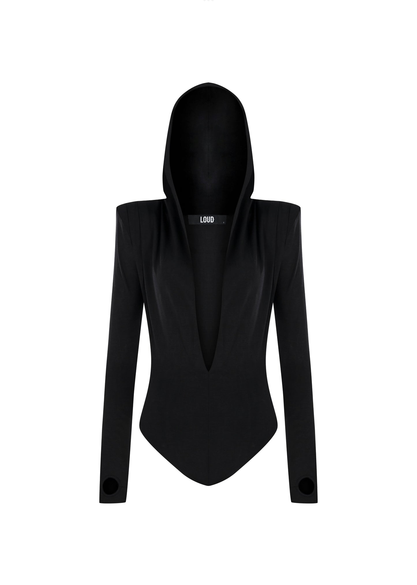 Hooded Deep V bodysuit