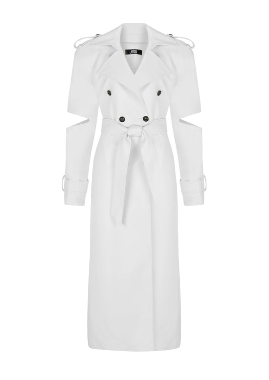Iconic Off White Leather Trench